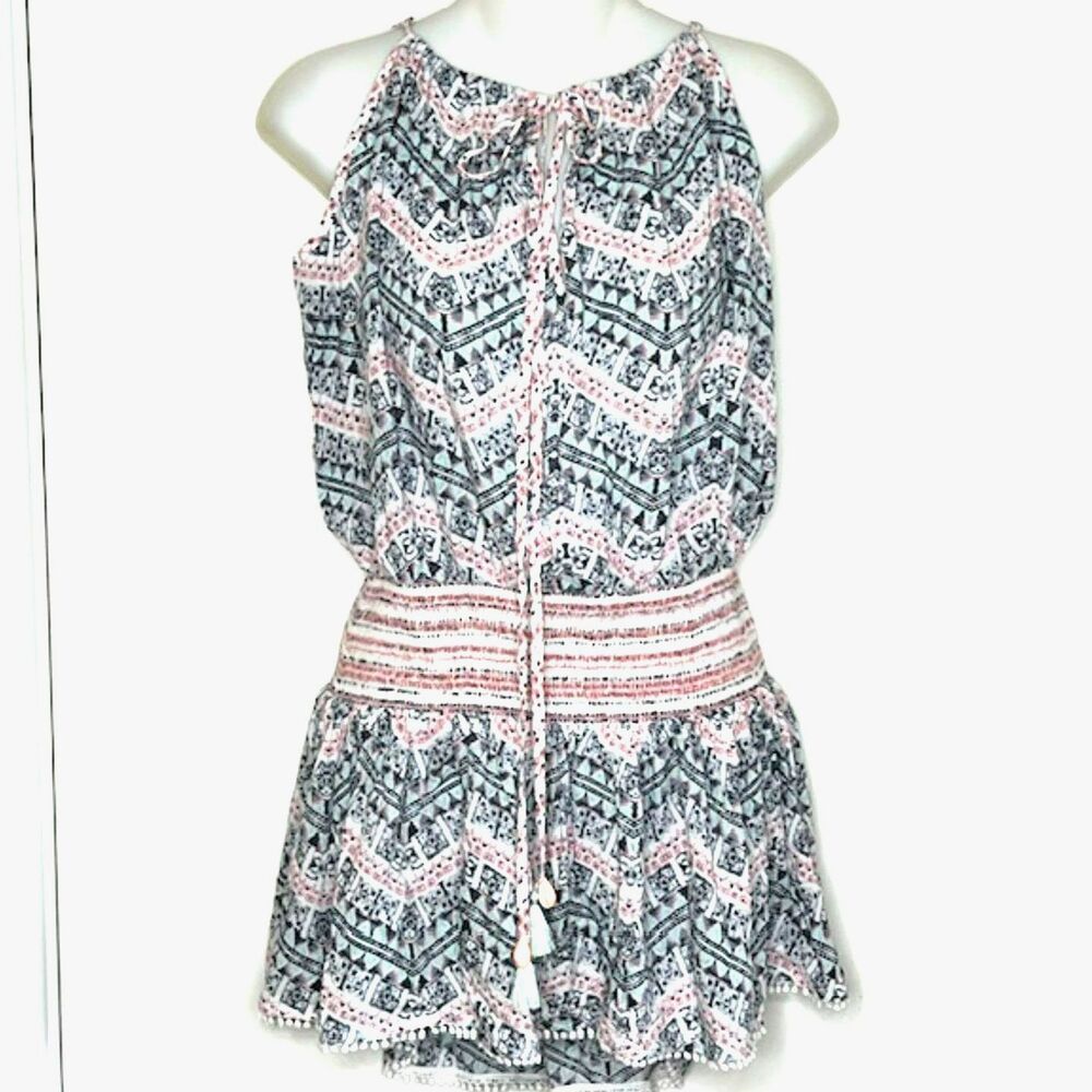 VICTORIA'S SECRET PEASANT TASSEL TANK TUNIC TOP BEACH COVER UP SIZE MEDIUM